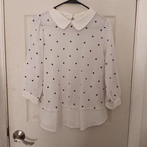 White Polka Dot Blouse (Faith and Joy)